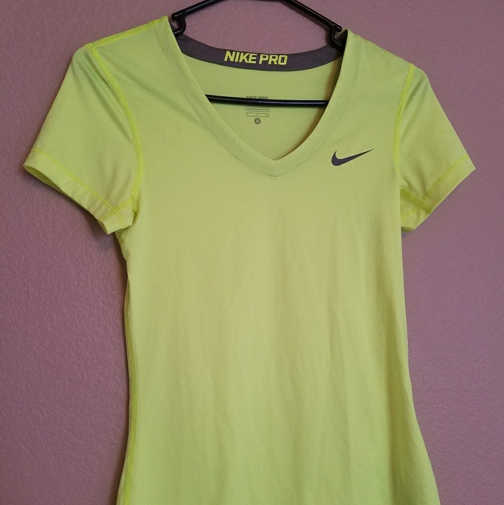Neon yellow Nike Pro active top. Small